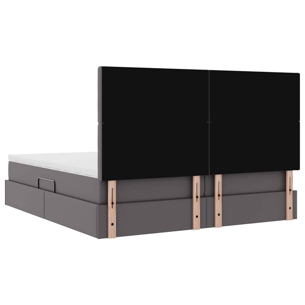 Krevet s prostorom za pohranu s LED-om Siva 180 x 200 cm