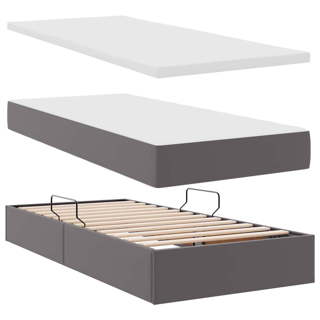 Krevet s prostorom za pohranu s LED-om Siva 180 x 200 cm