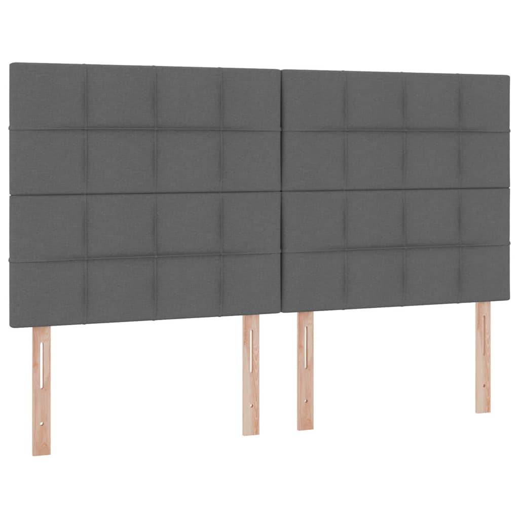 LED krevet za pohranu s madracem Tamnosiva 200 x 200 cm Tkanina