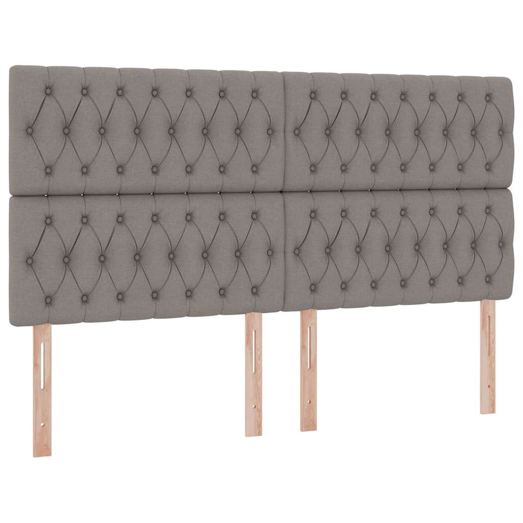 LED krevet za pohranu s madracem Sivosmeđa 200 x 200 cm Tkanina