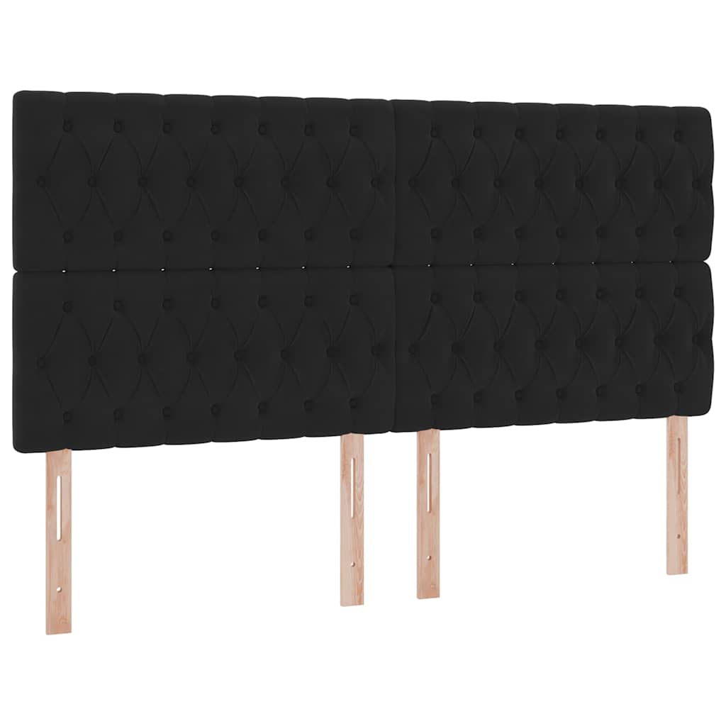 Krevet s LED trakama s uzglavljem Crna 180 x 200 cm Baršun