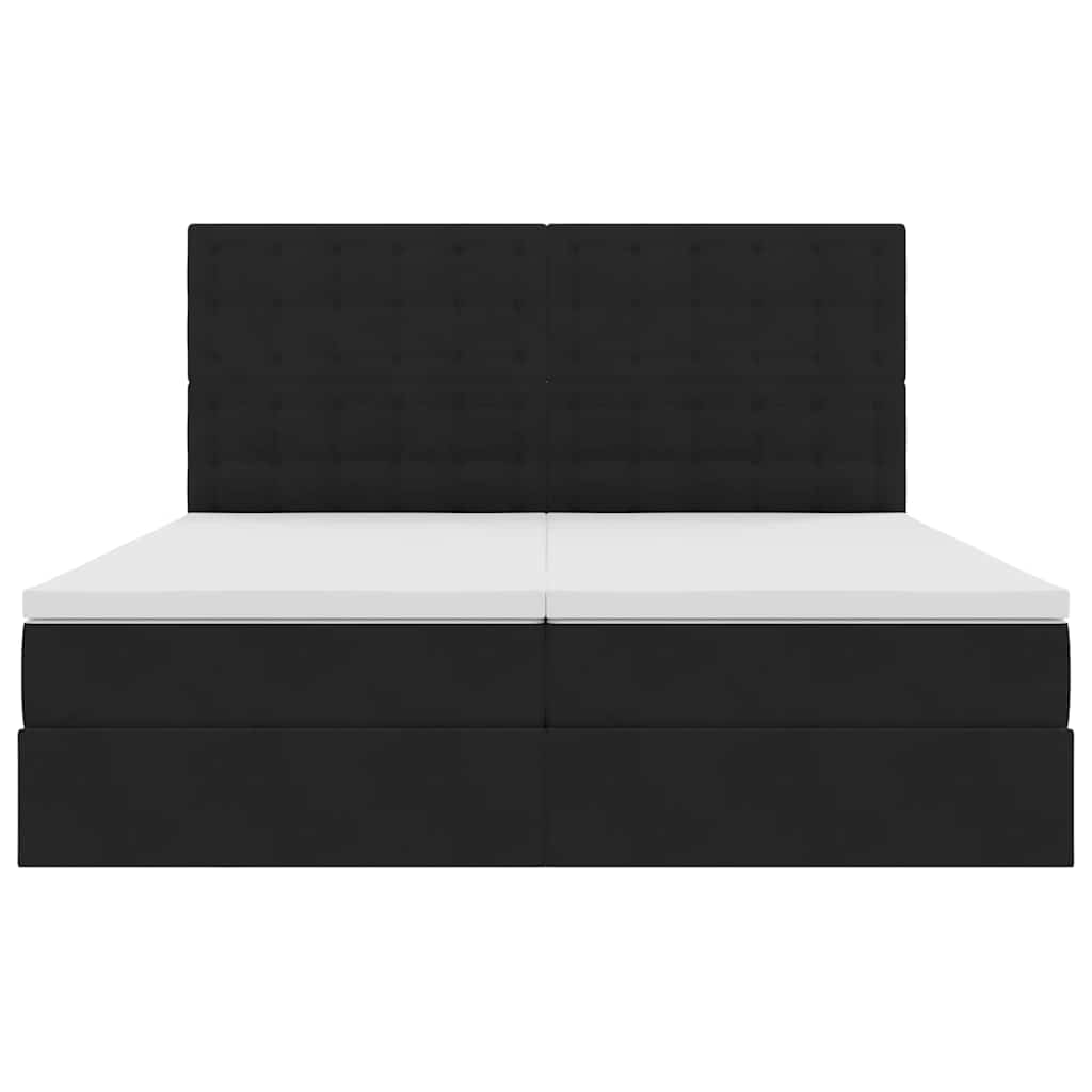 Krevet s LED trakama s uzglavljem Crna 180 x 200 cm Baršun