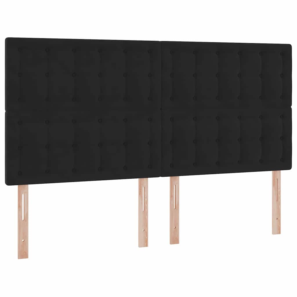 Krevet s LED trakama s uzglavljem Crna 180 x 200 cm Baršun