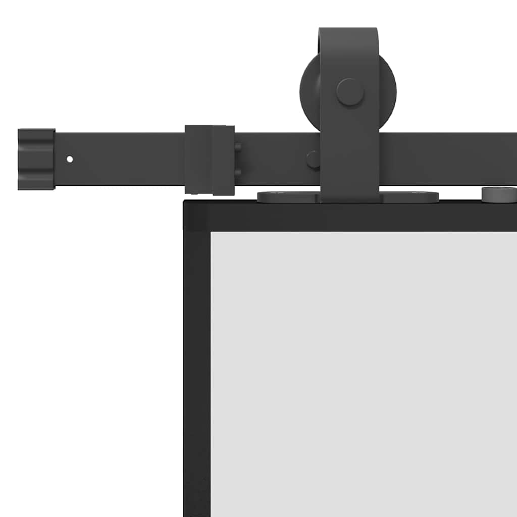 Klizna vrata s okovima crna 102,5x205 cm ESG staklo