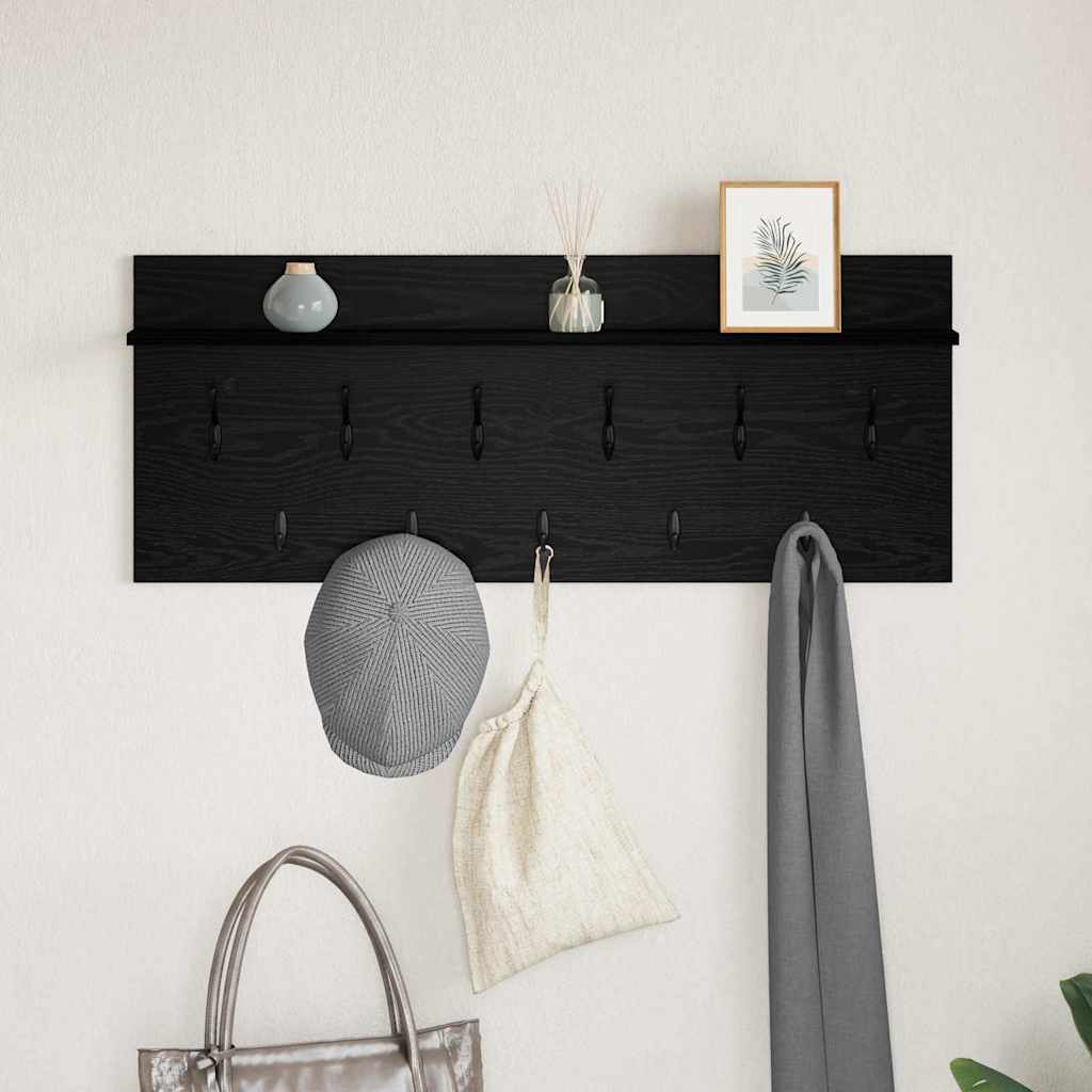 Vješalica za kapute na zidu Zidne Crni hrast 100 x 40 x 12 cm
