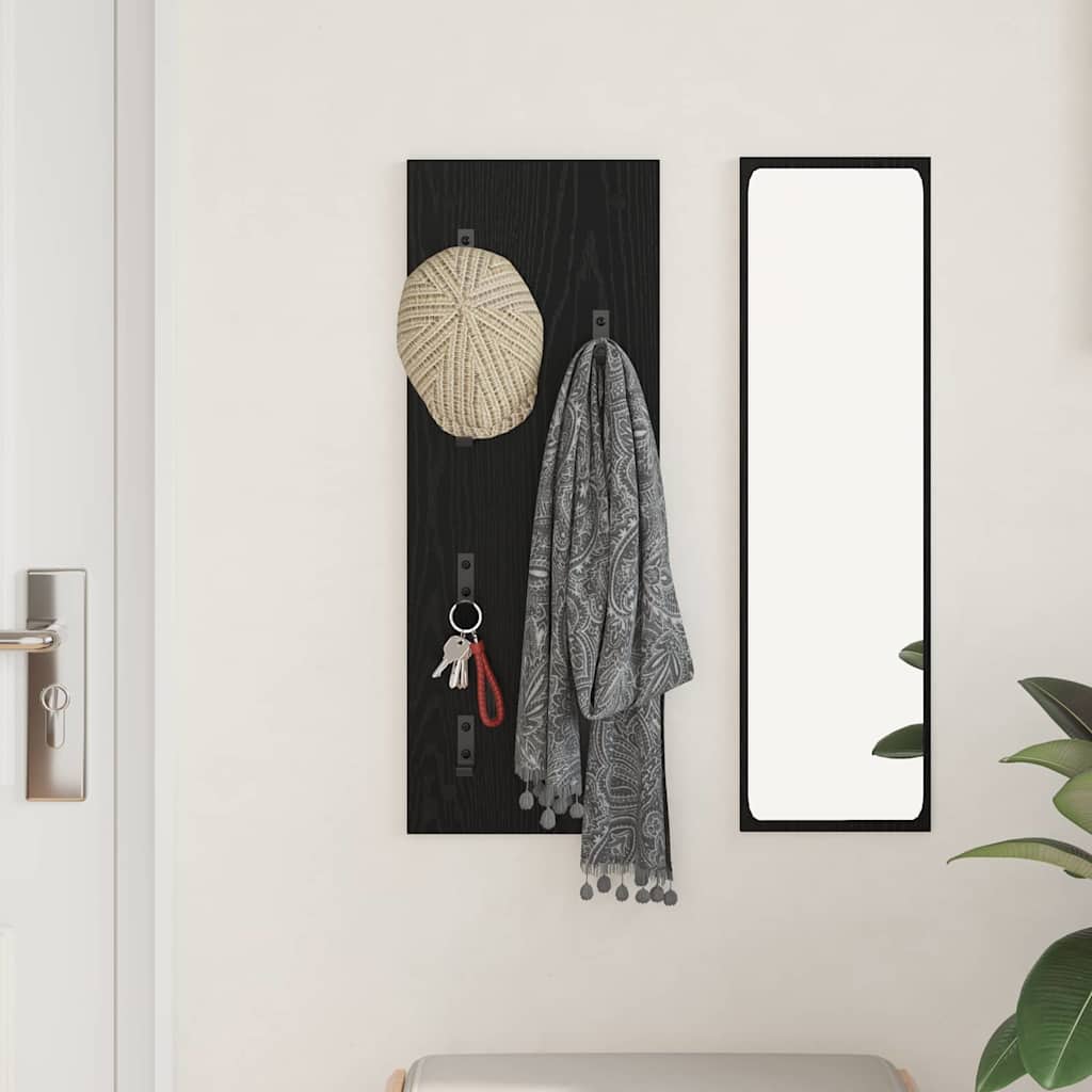 Vješalica za kapute na zidu Zidne Crni hrast 30 x 1,5 x 80 cm