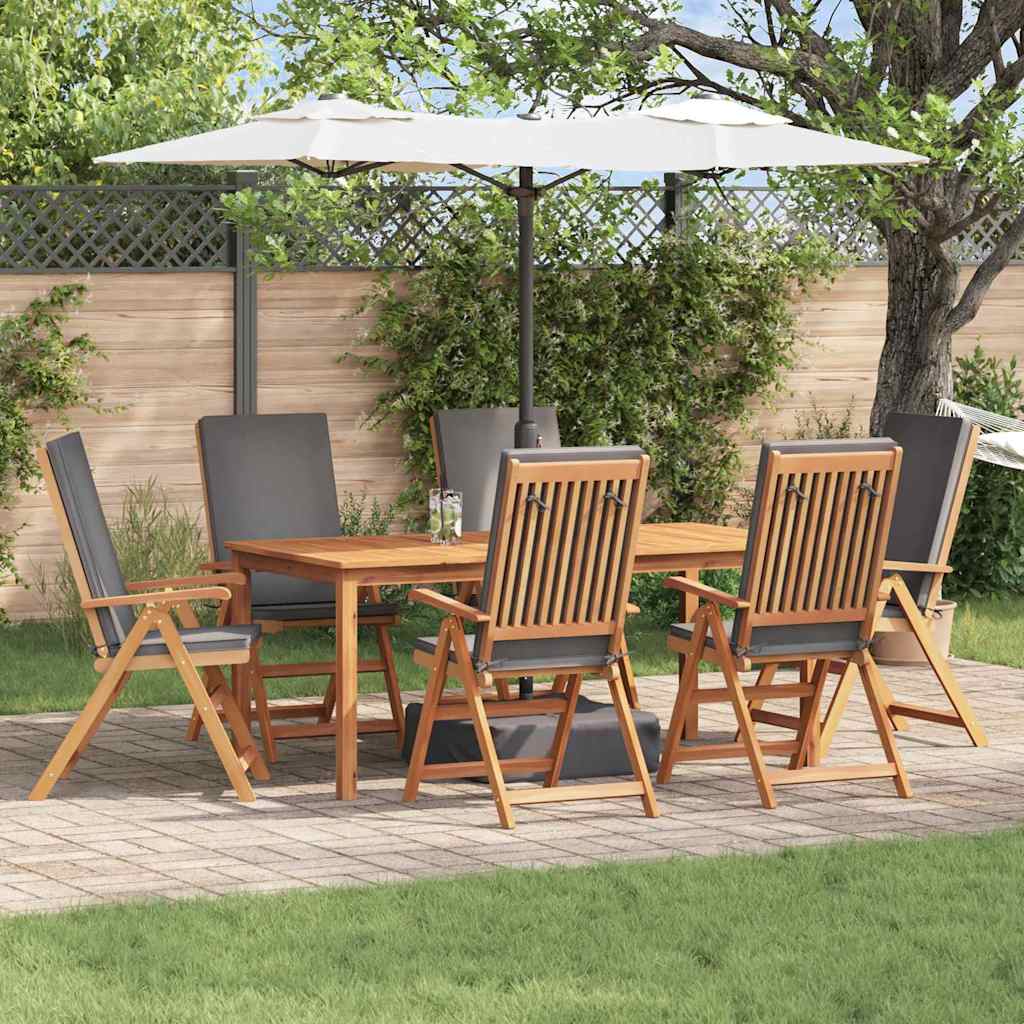 Vrtna stolica 6 pcs Smeđa i siva 57 x 71,5 x 104 cm