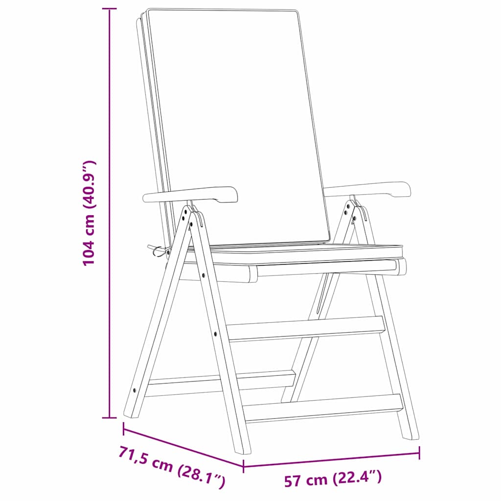 Vrtna stolica 6 pcs Smeđa i siva 57 x 71,5 x 104 cm