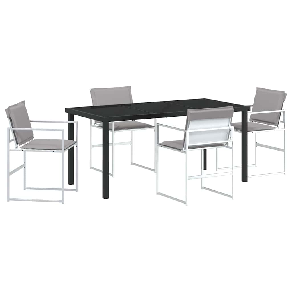 Vrtni set za objed 5 pcs Bijela 160 x 80 x 73 cm