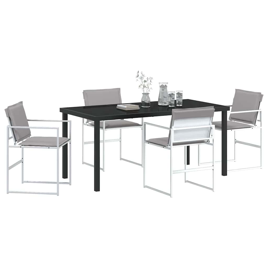 Vrtni set za objed 5 pcs Bijela 160 x 80 x 73 cm