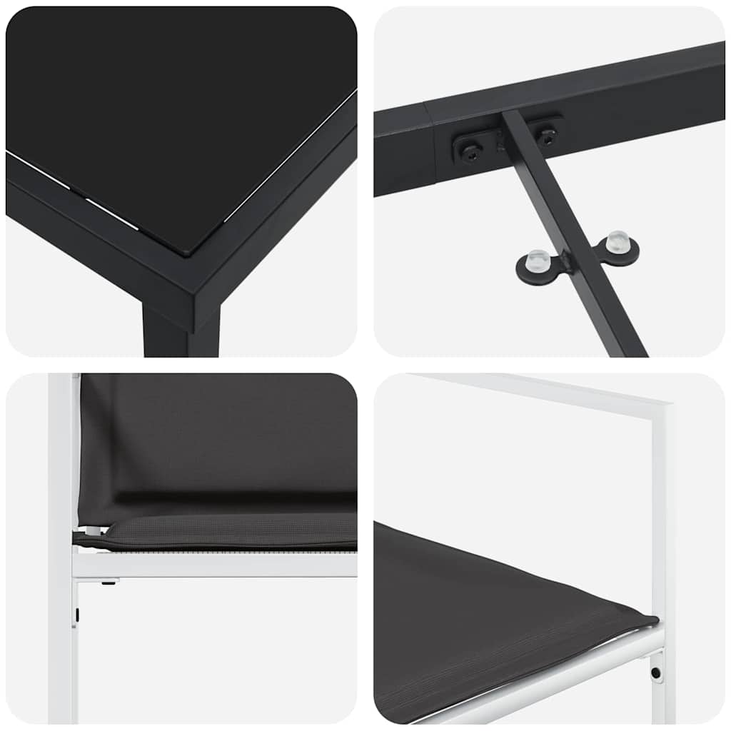 Vrtni set za objed 9 pcs Bijela 200 x 80 x 73 cm