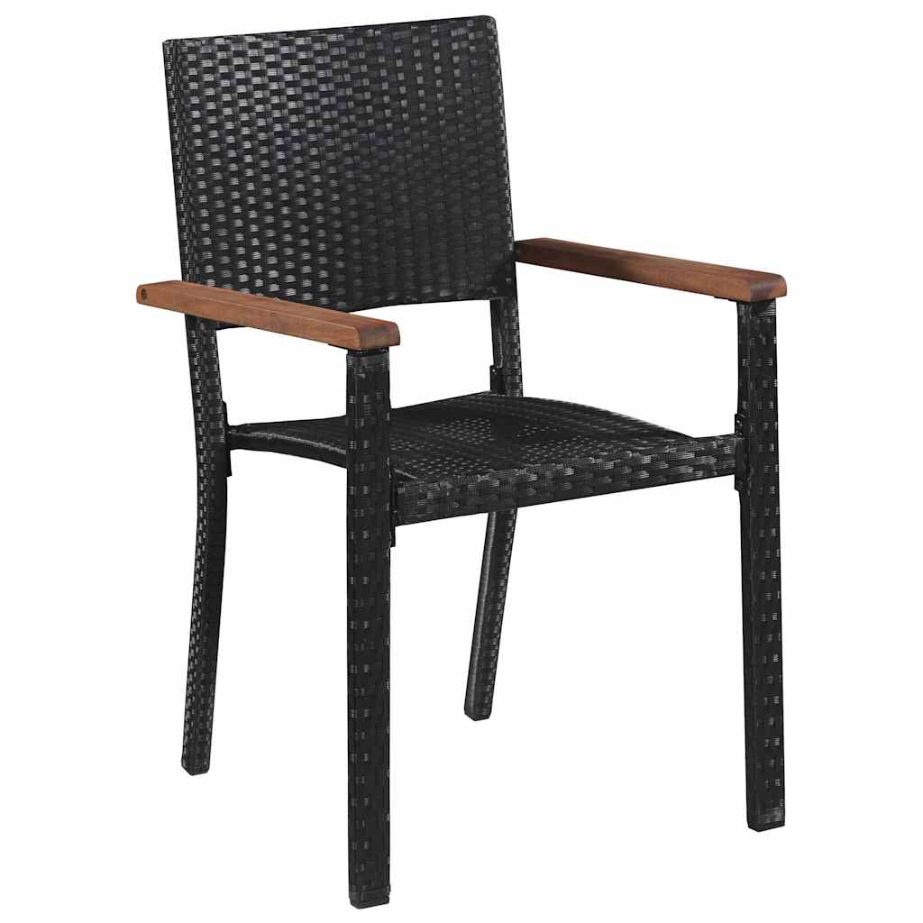 Vrtni set za objed 9 pcs Crna Čelik s prahom premazan
