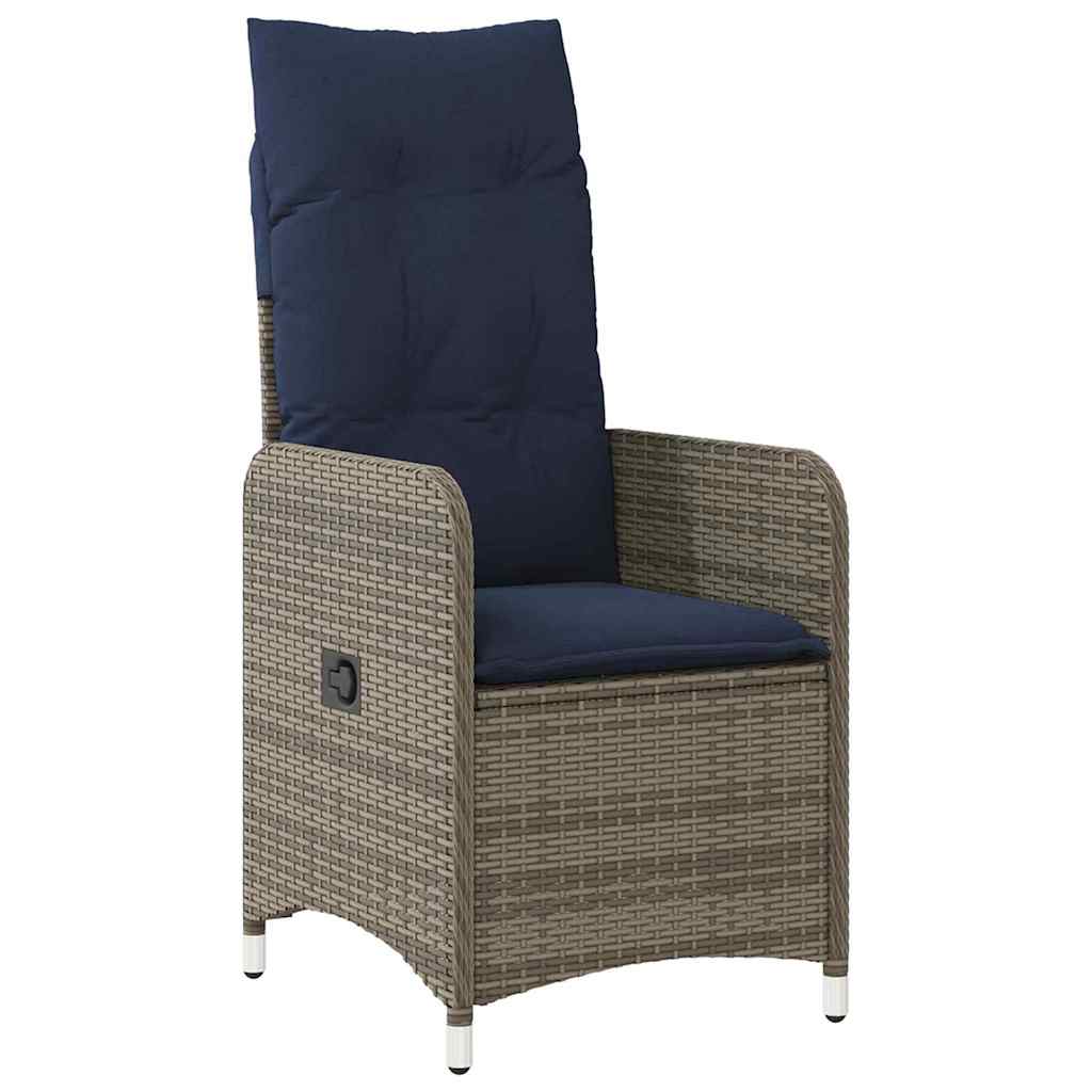 Set stola i stolica s jastukom 3 pcs Siva PE ratan