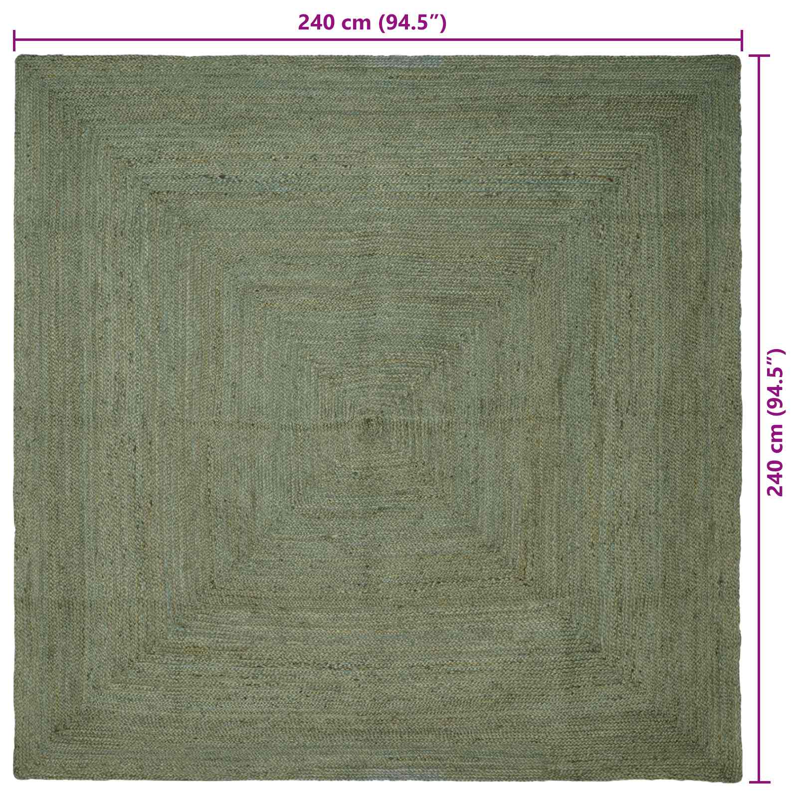 Tepisi za područja Četvrtasti Maslinastozelena 240 x 240 cm