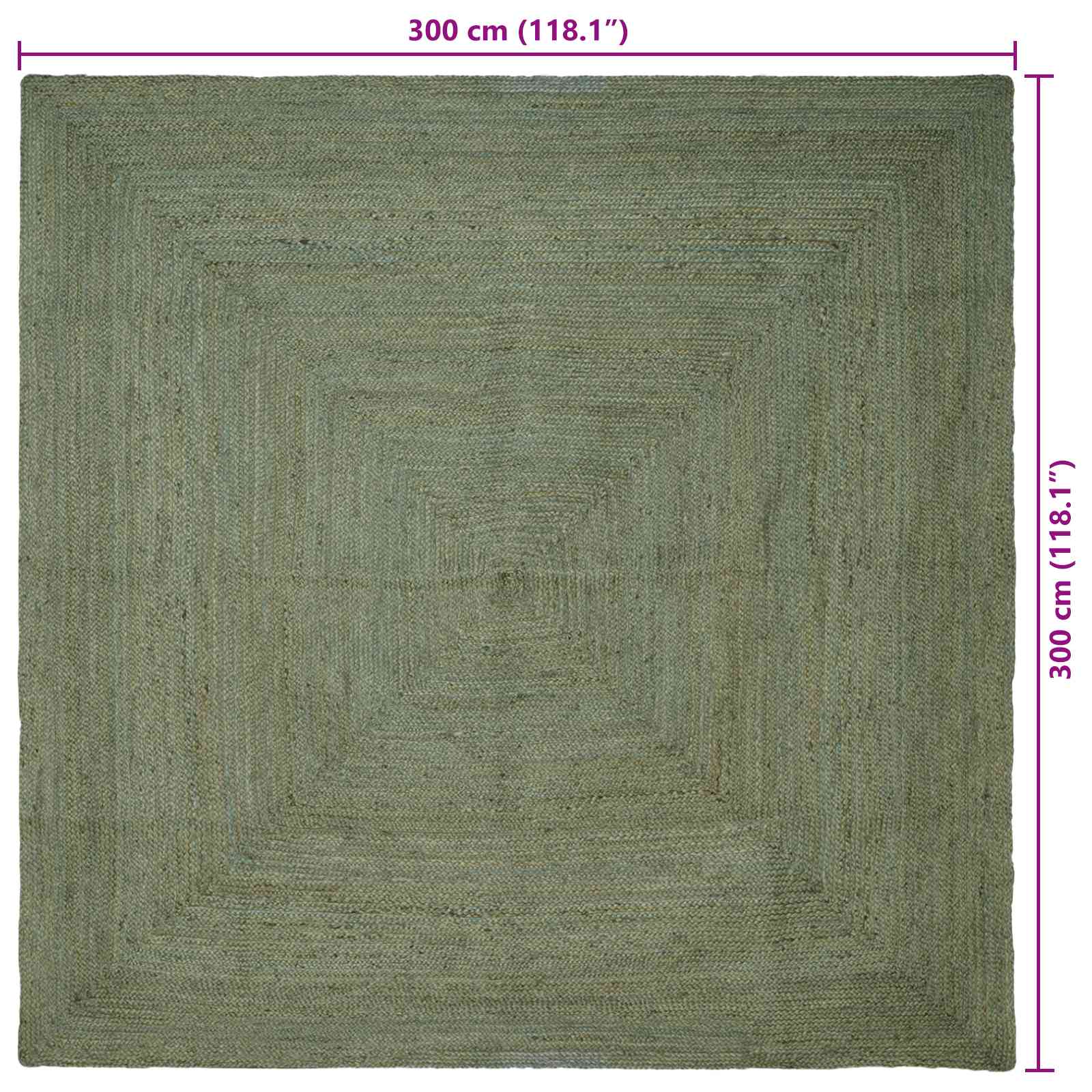 Tepisi za područja Četvrtasti Maslinastozelena 300 x 300 cm
