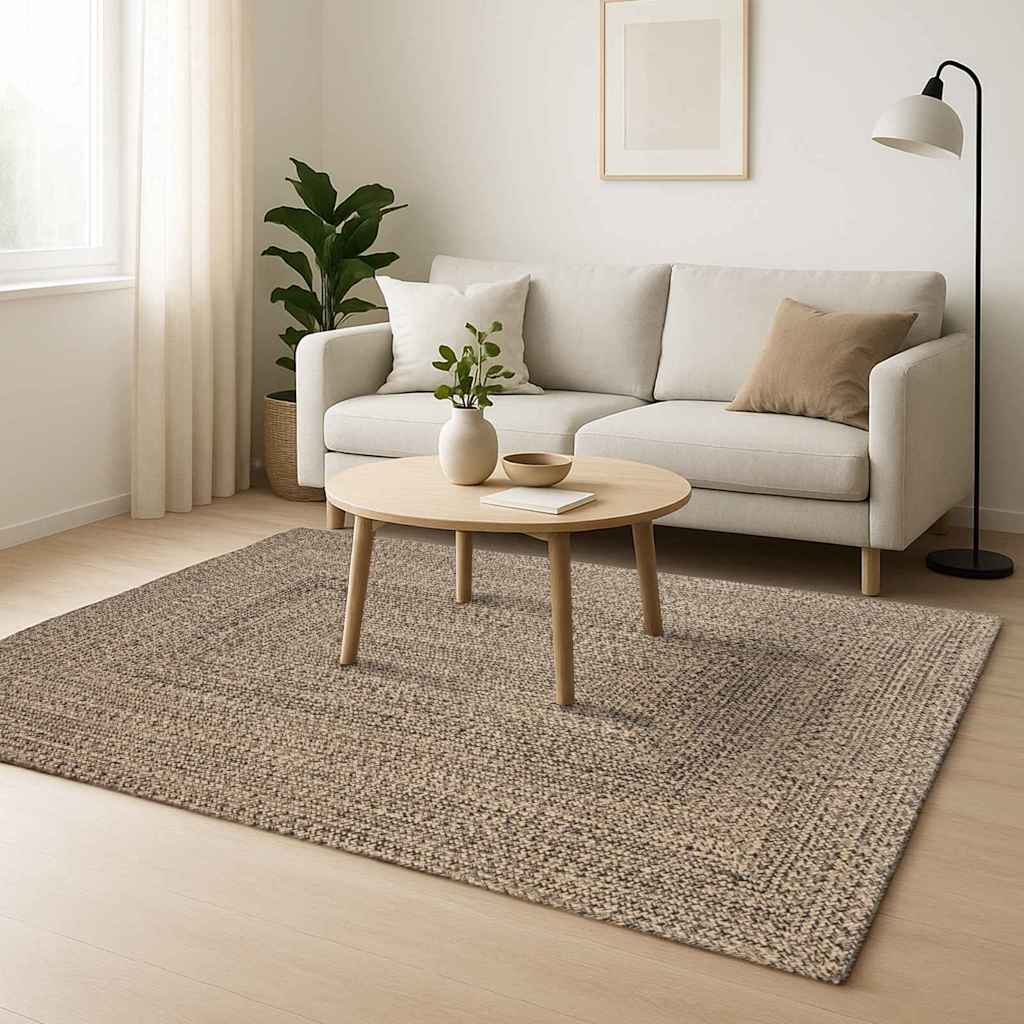 Tepisi za područja Prirodna i crna 160 x 230 cm Juta