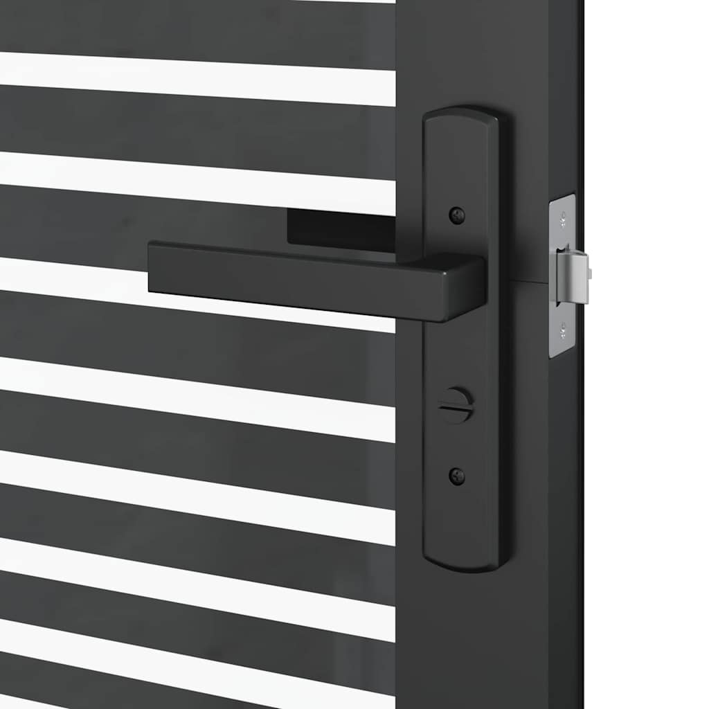 Staklena vrata Prugasti Crna 76 x 3,5 x 201,5 cm Aluminij