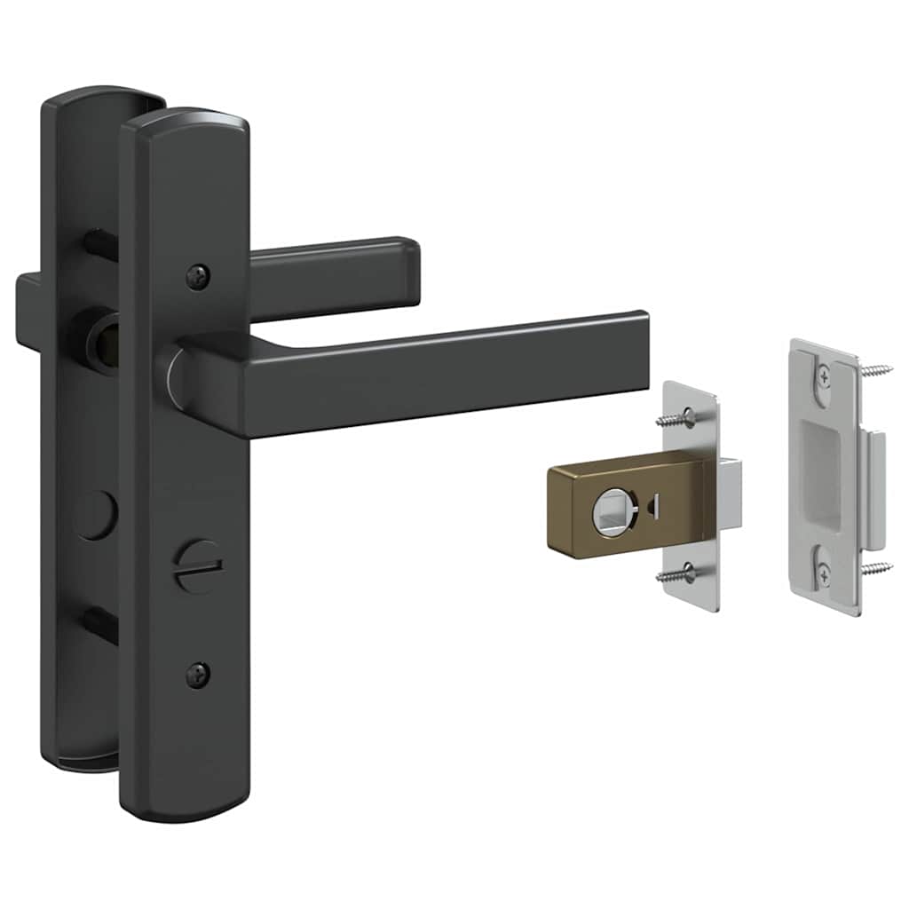Staklena vrata Prugasti Crna 76 x 3,5 x 201,5 cm Aluminij