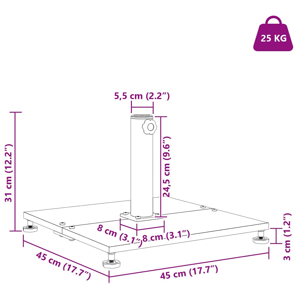 Baza za suncobran Tamno siva 45 x 45 x 31 cm