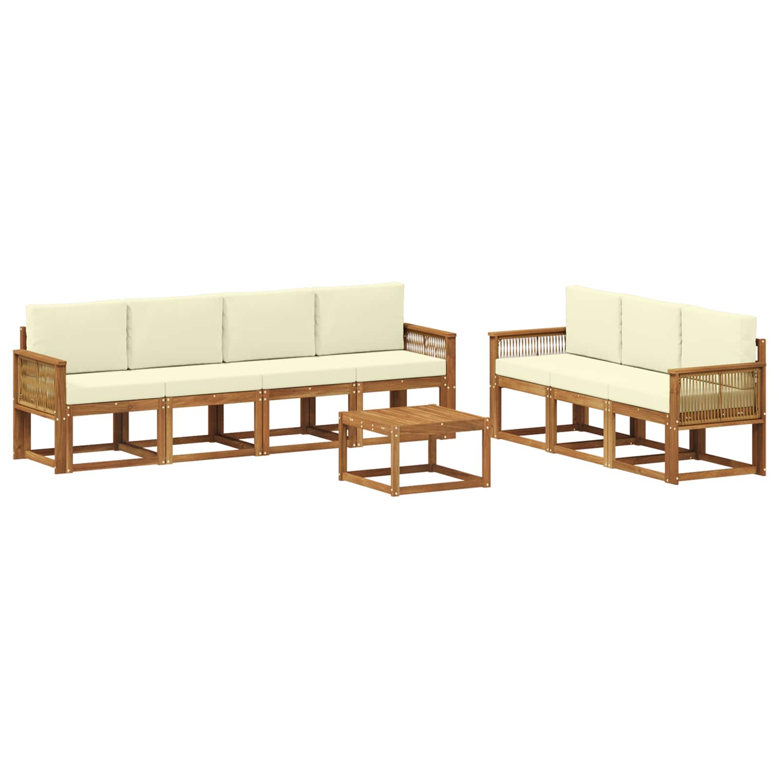 Set vanjskih sofa 8 pcs Prirodna i krem Poliester