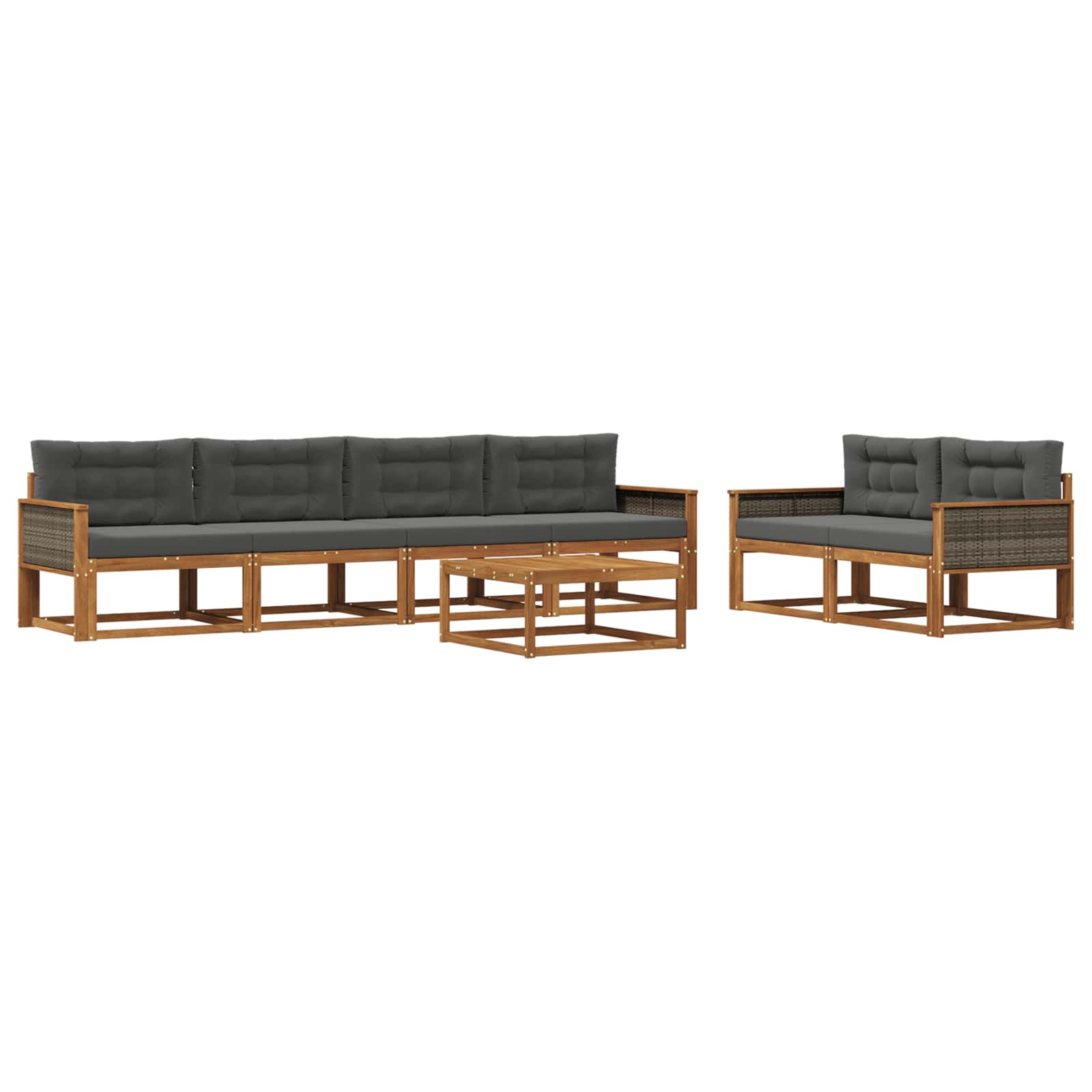 Set vanjskih sofa 7 pcs Prirodna i antracit