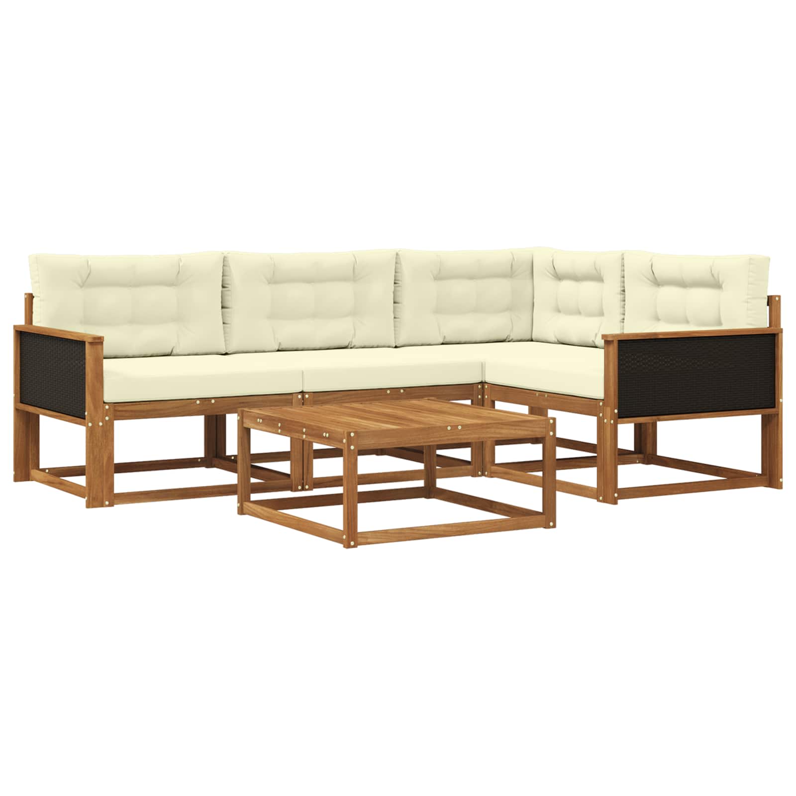 Set vanjskih sofa 5 pcs Prirodna i krem