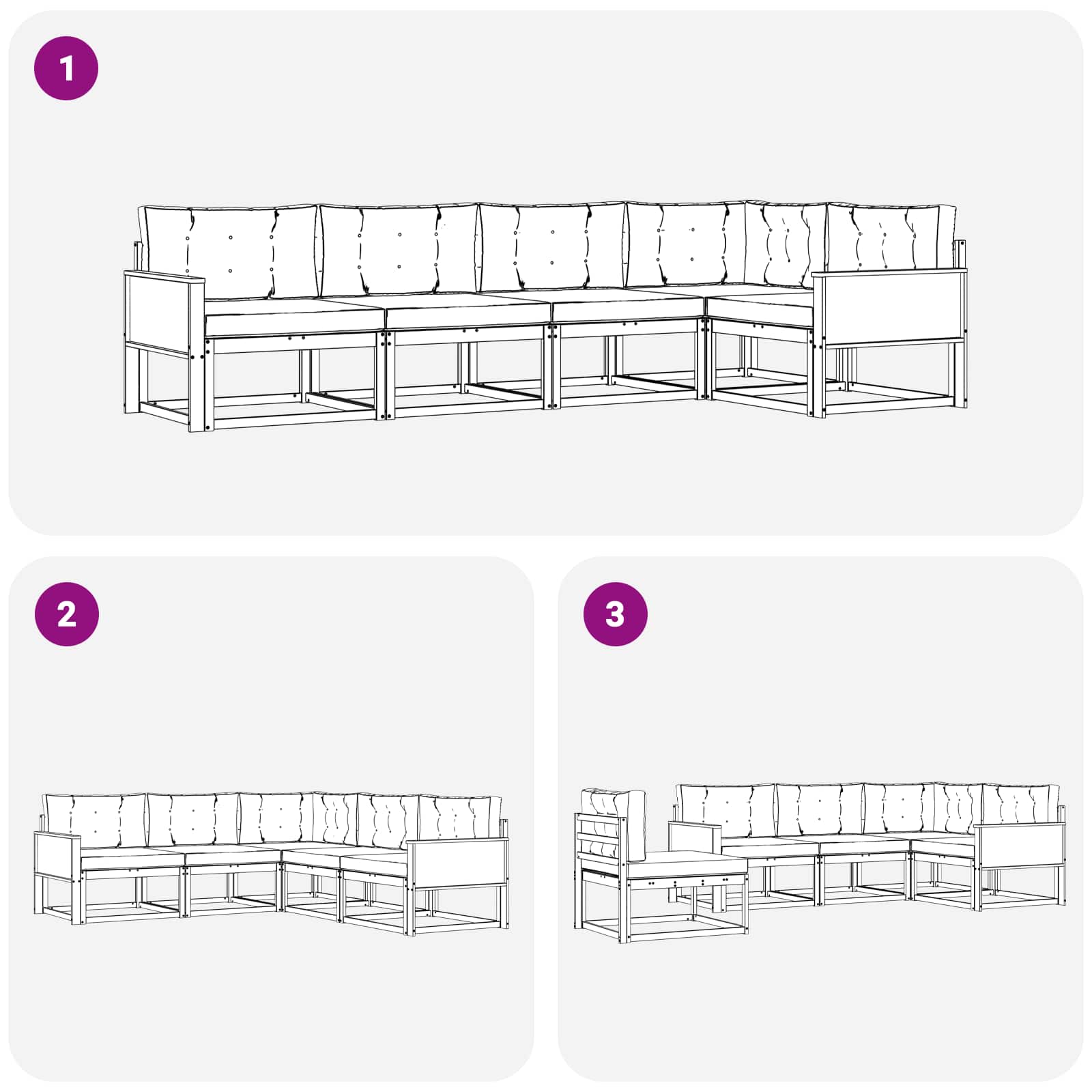 Set vanjskih sofa 5 pcs Prirodna i antracit