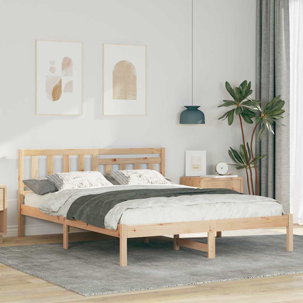 Krevetna konstrukcija Smeđa 140 x 200 cm Čvrsto borovo drvo