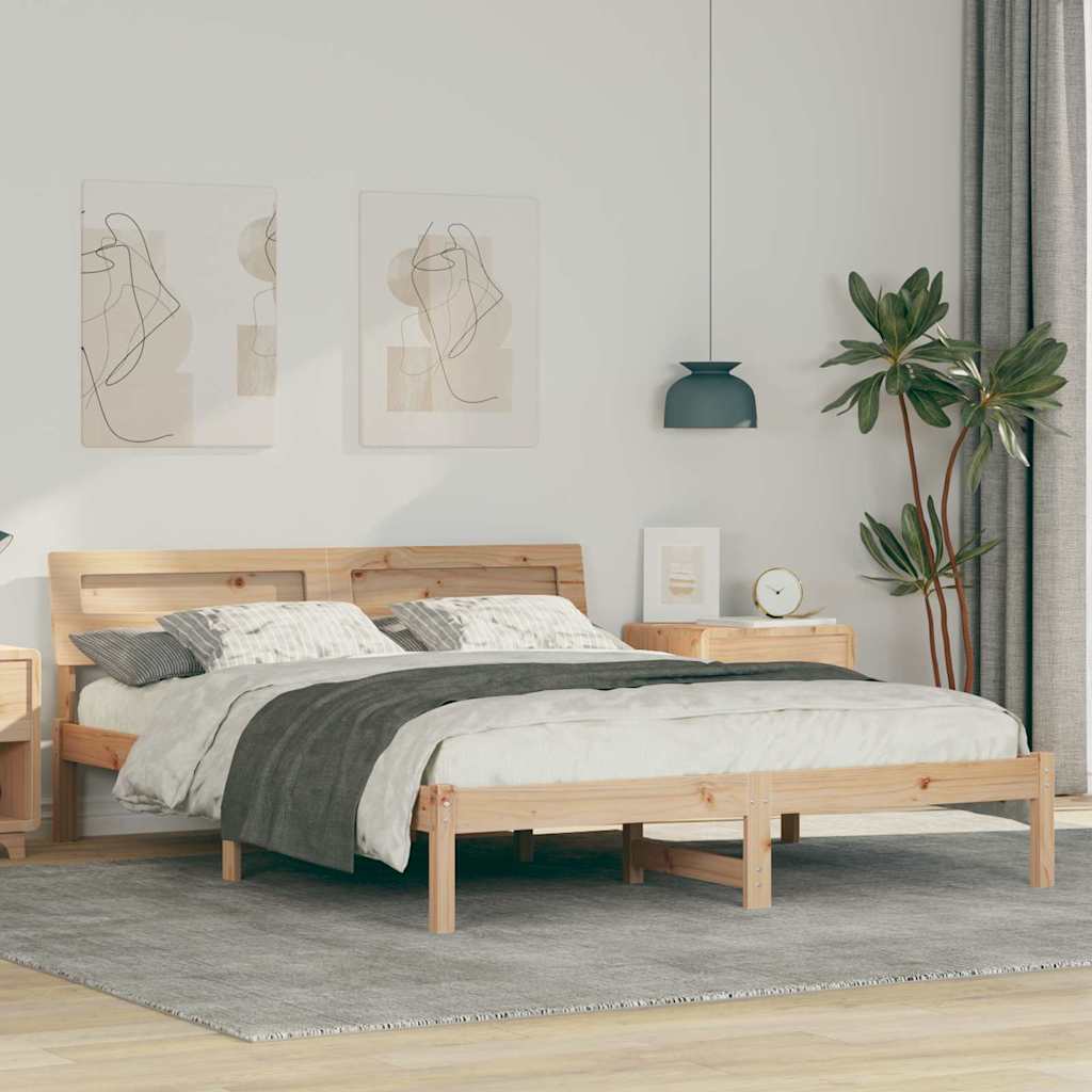 Krevetna konstrukcija Smeđa 140 x 200 cm Čvrsto borovo drvo