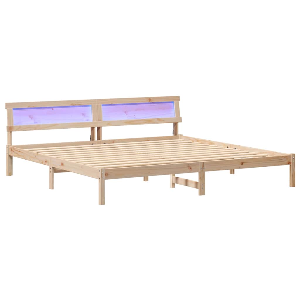 Krevetna konstrukcija Smeđa 200 x 200 cm Masivna borovina