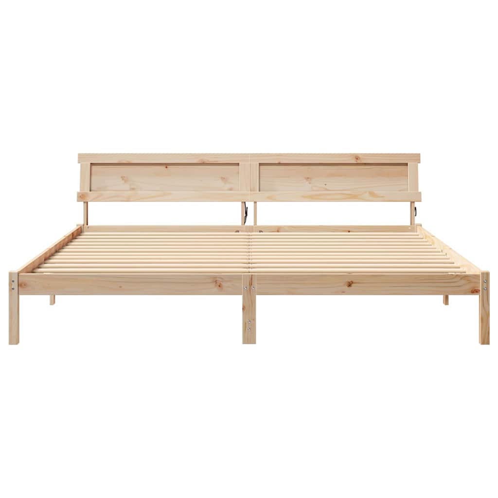 Krevetna konstrukcija Smeđa 200 x 200 cm Masivna borovina