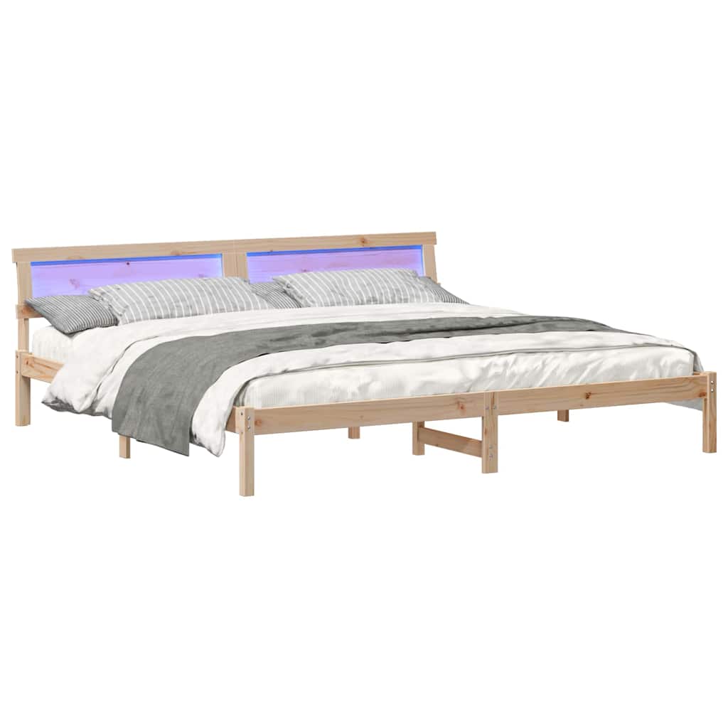 Krevetna konstrukcija Smeđa 200 x 200 cm Masivna borovina