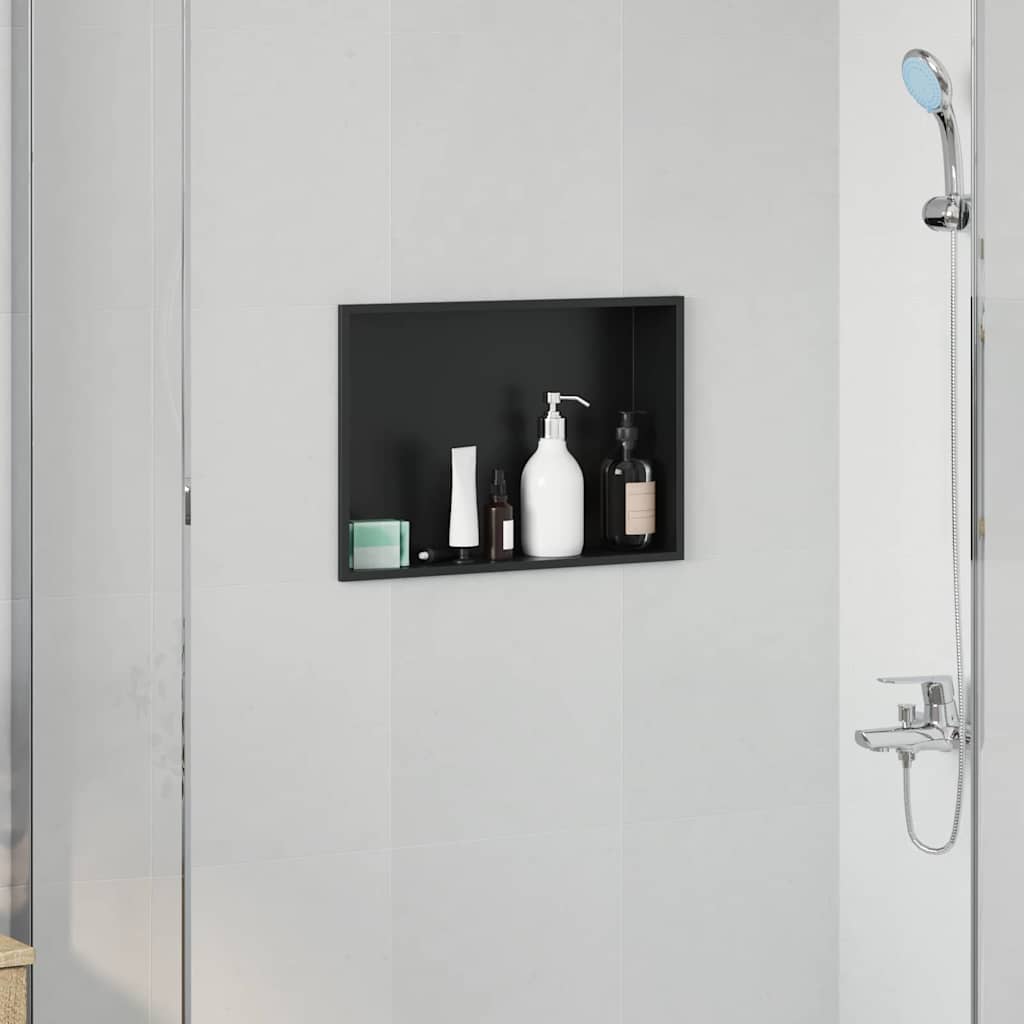 Ničica za tuš Crna 45 x 30 x 9,5 cm Nehrđajući čelik