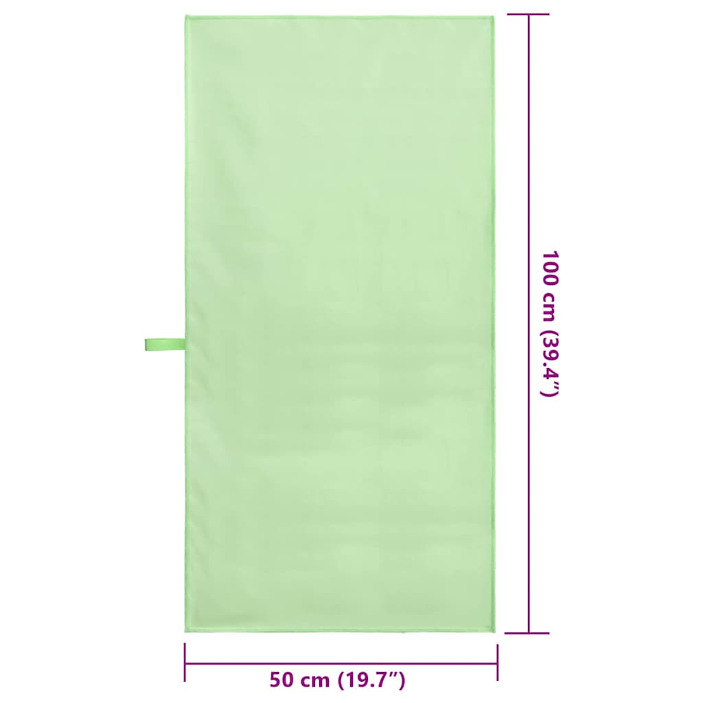 Sportski Ručnici 2 pcs Zelena 100 x 50 cm Poliester i poliamid