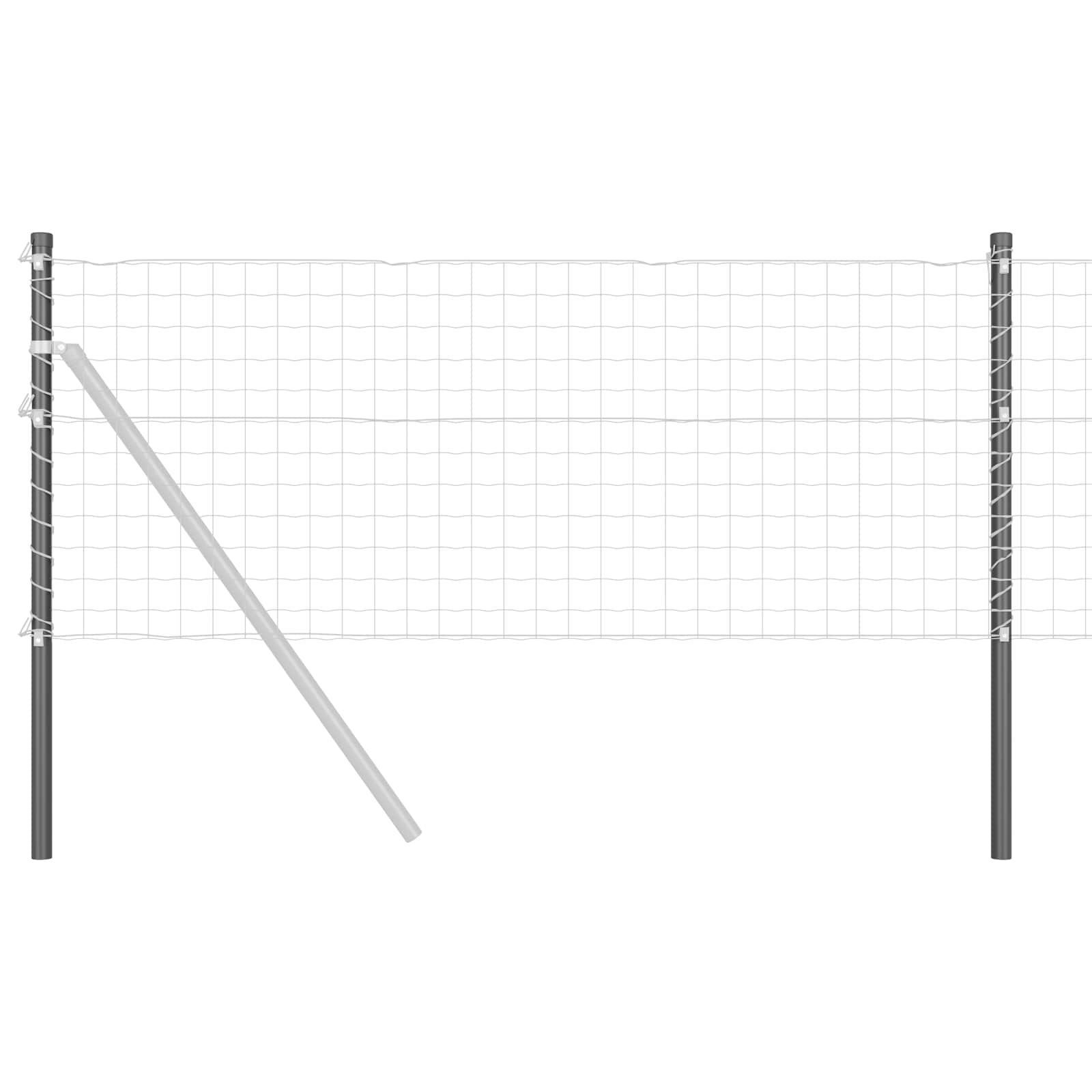 Stup za ogradu 2 pcs Siva 70 cm Čelik s praškastim premazom