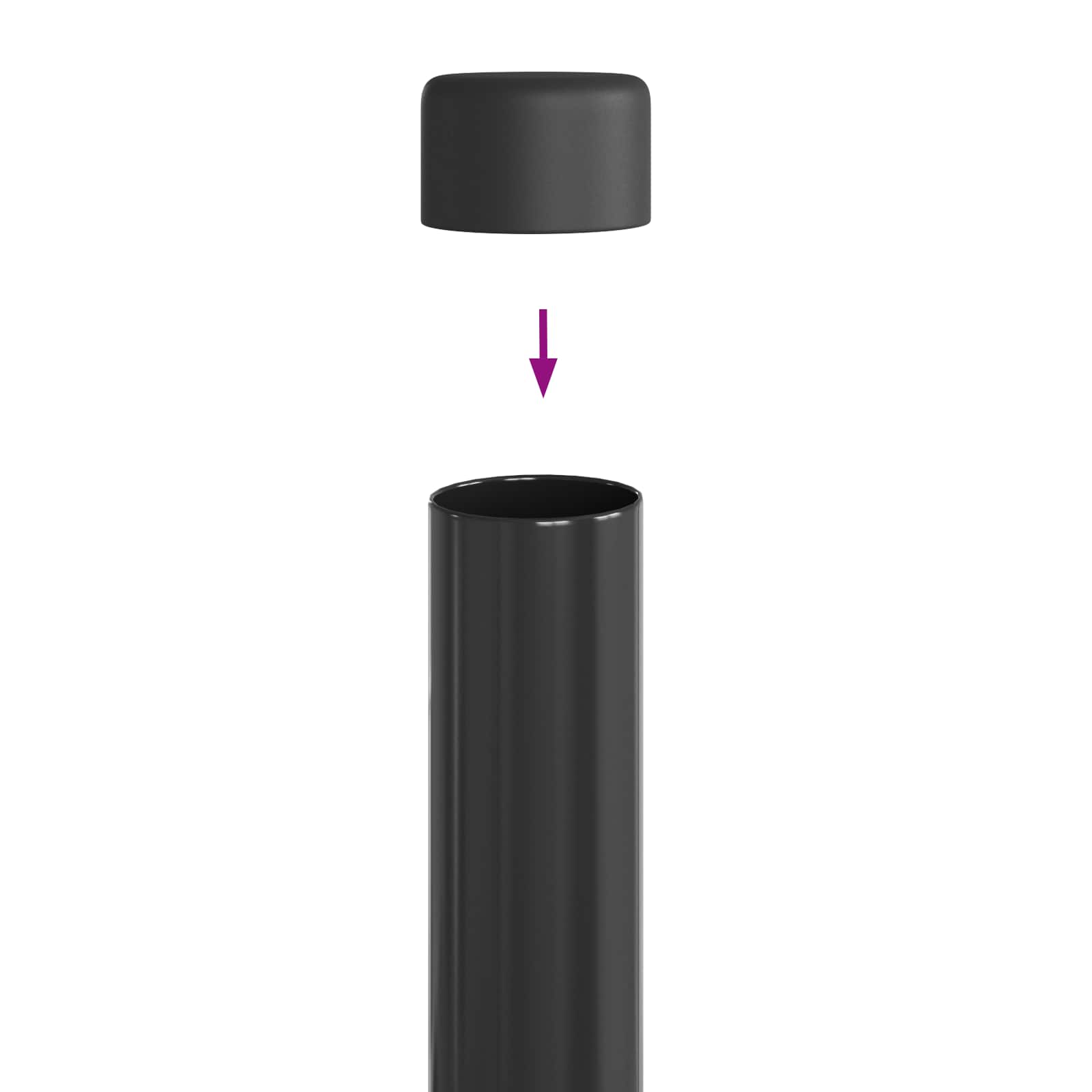 Stup za ogradu 2 pcs Siva 70 cm Čelik s praškastim premazom