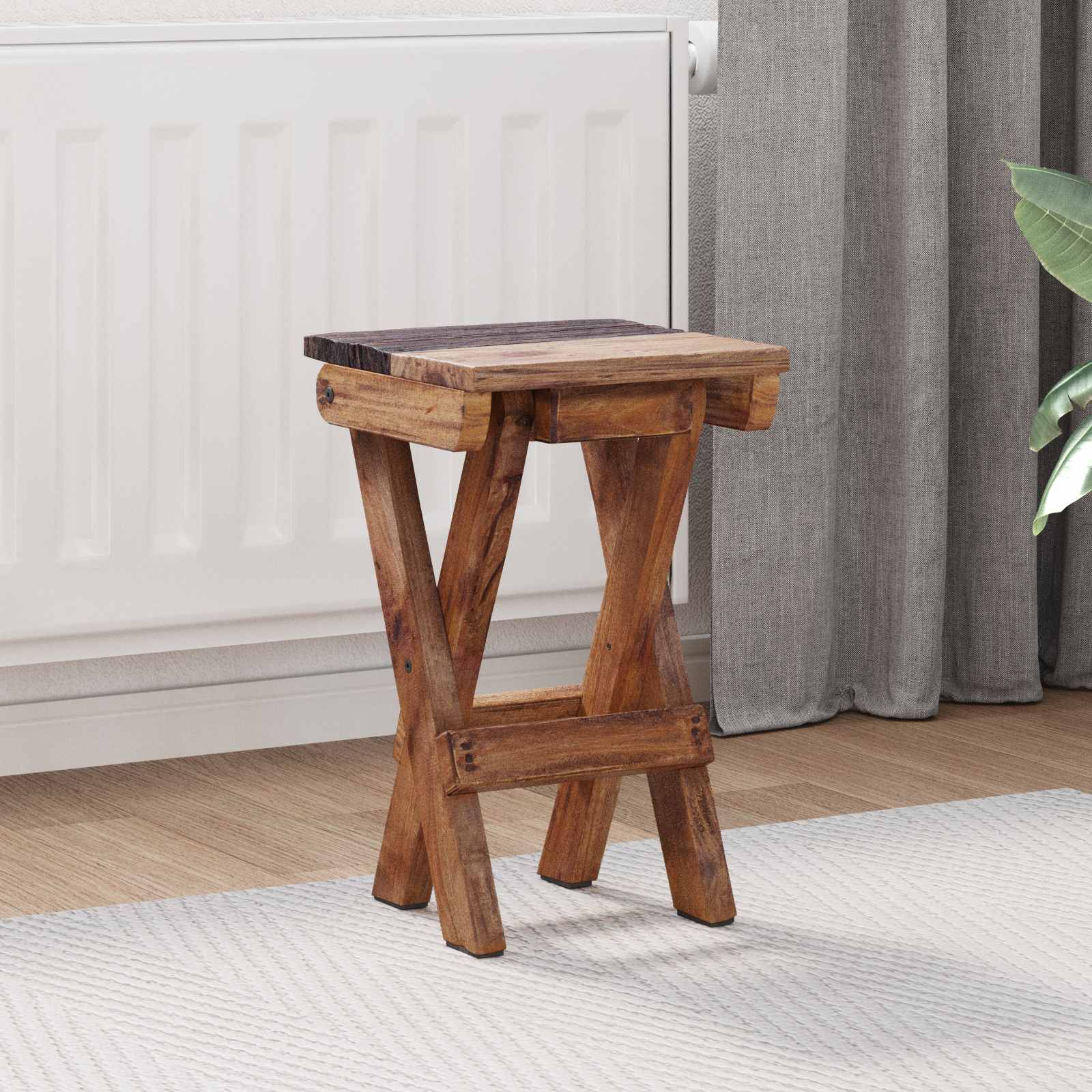 Stolica Prirodna 30 x 30 x 48 cm Čvrsto drvo iz reciklaže