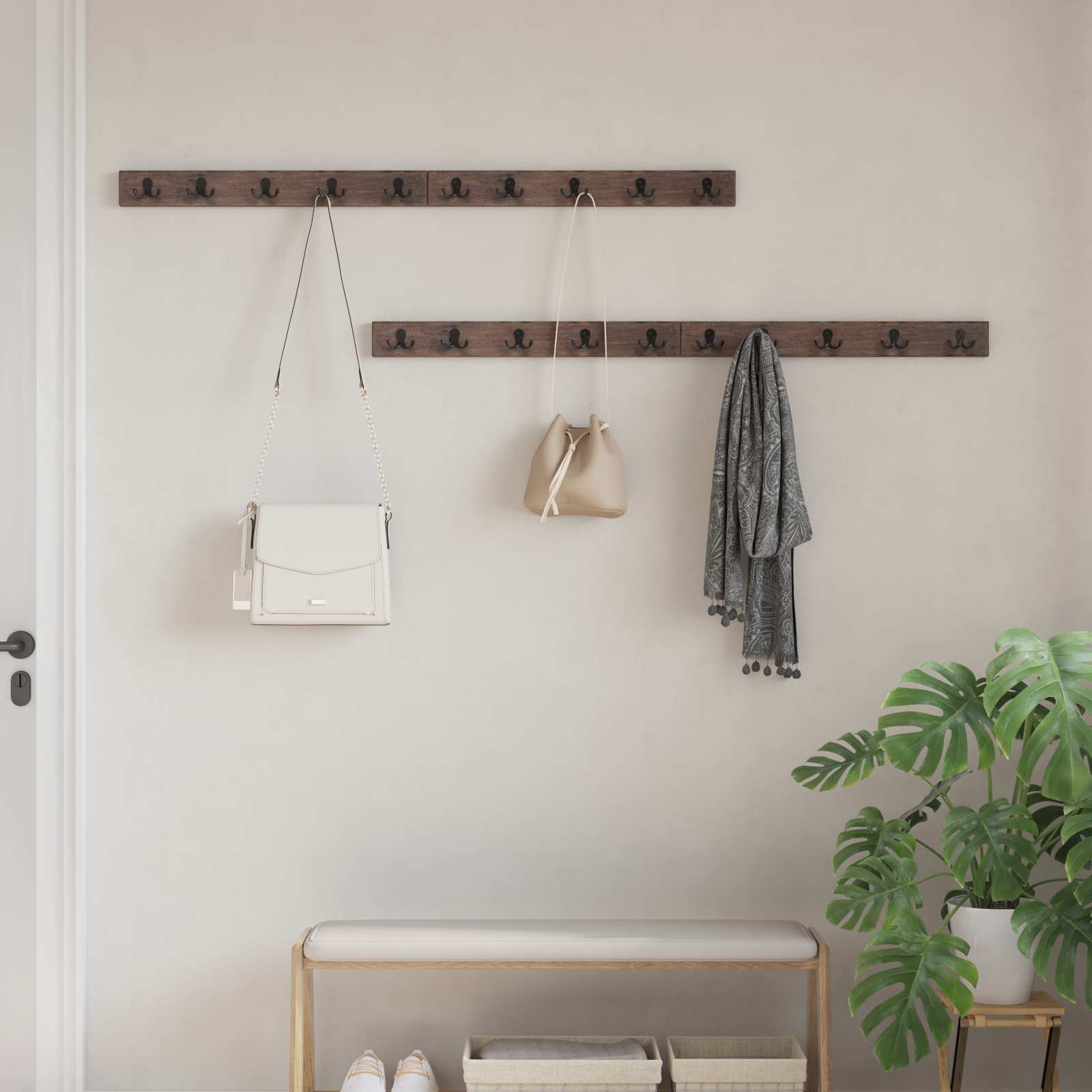 Vješalica Smeđa 60 x 7 x 8 cm Čvrsto drvo iz reciklaže
