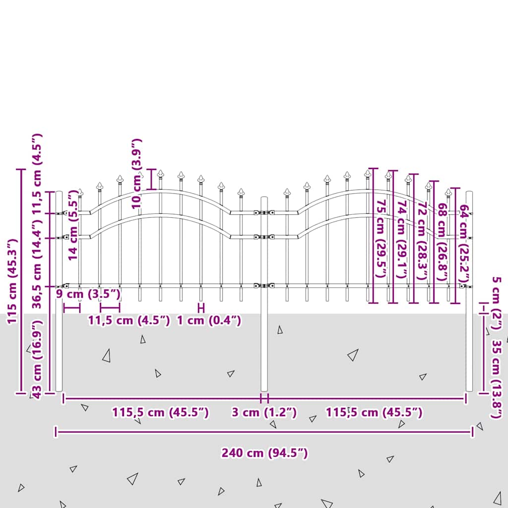 Vrtna Ograda Woerden Bijelo 240 x 115 cm