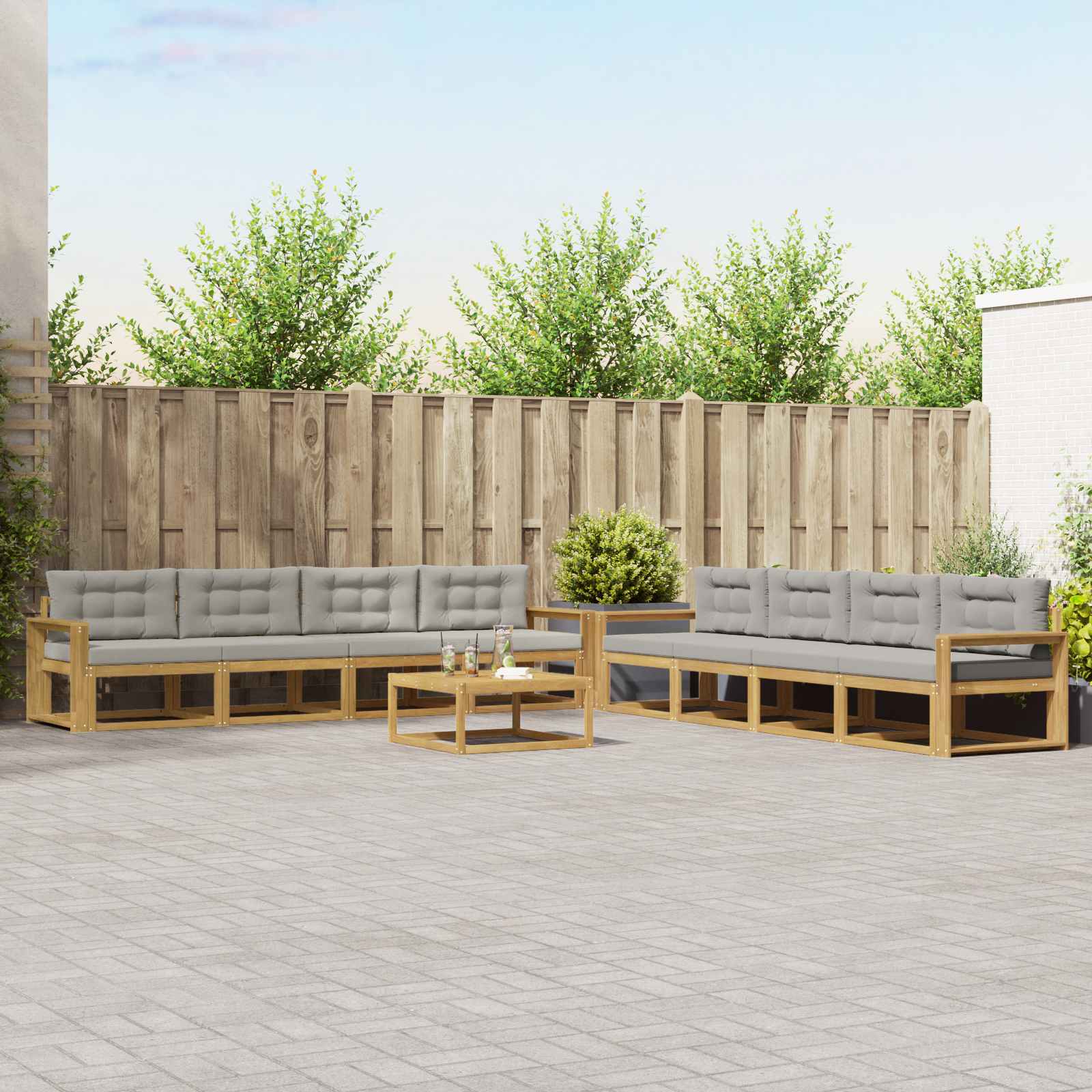 Set vanjskih sofa 9 pcs Bijela i svjetlosiva 79 x 79 x 37 cm