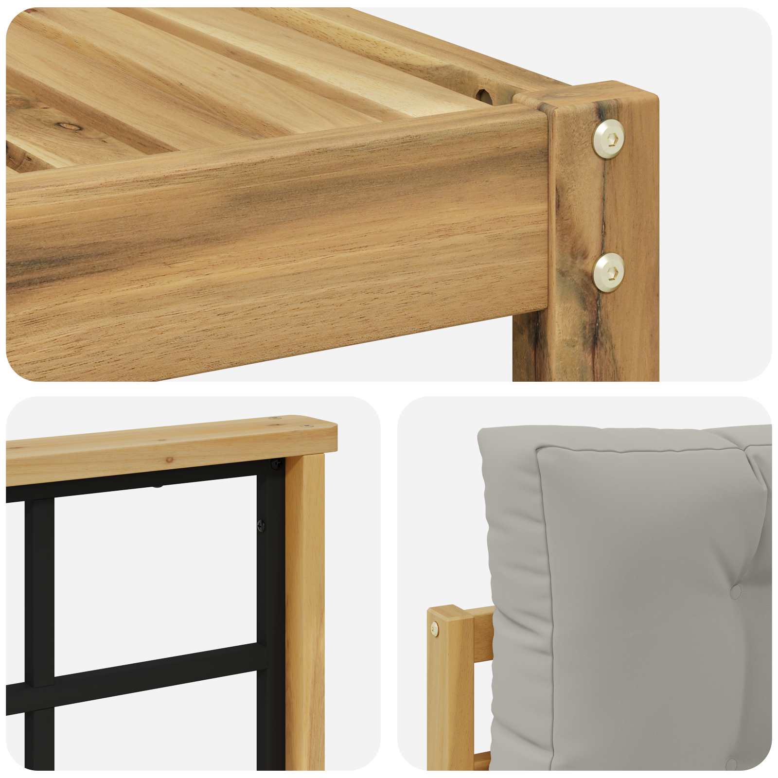 Set vanjskih sofa 9 pcs Bijela i svjetlosiva 79 x 79 x 37 cm