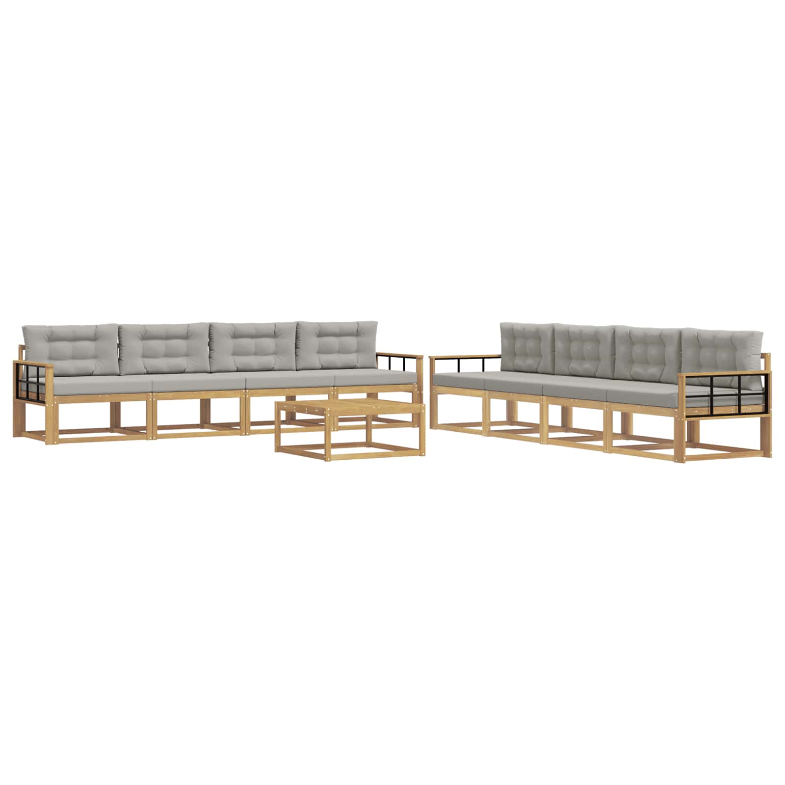 Set vanjskih sofa 9 pcs Bijela i svjetlosiva 79 x 79 x 37 cm