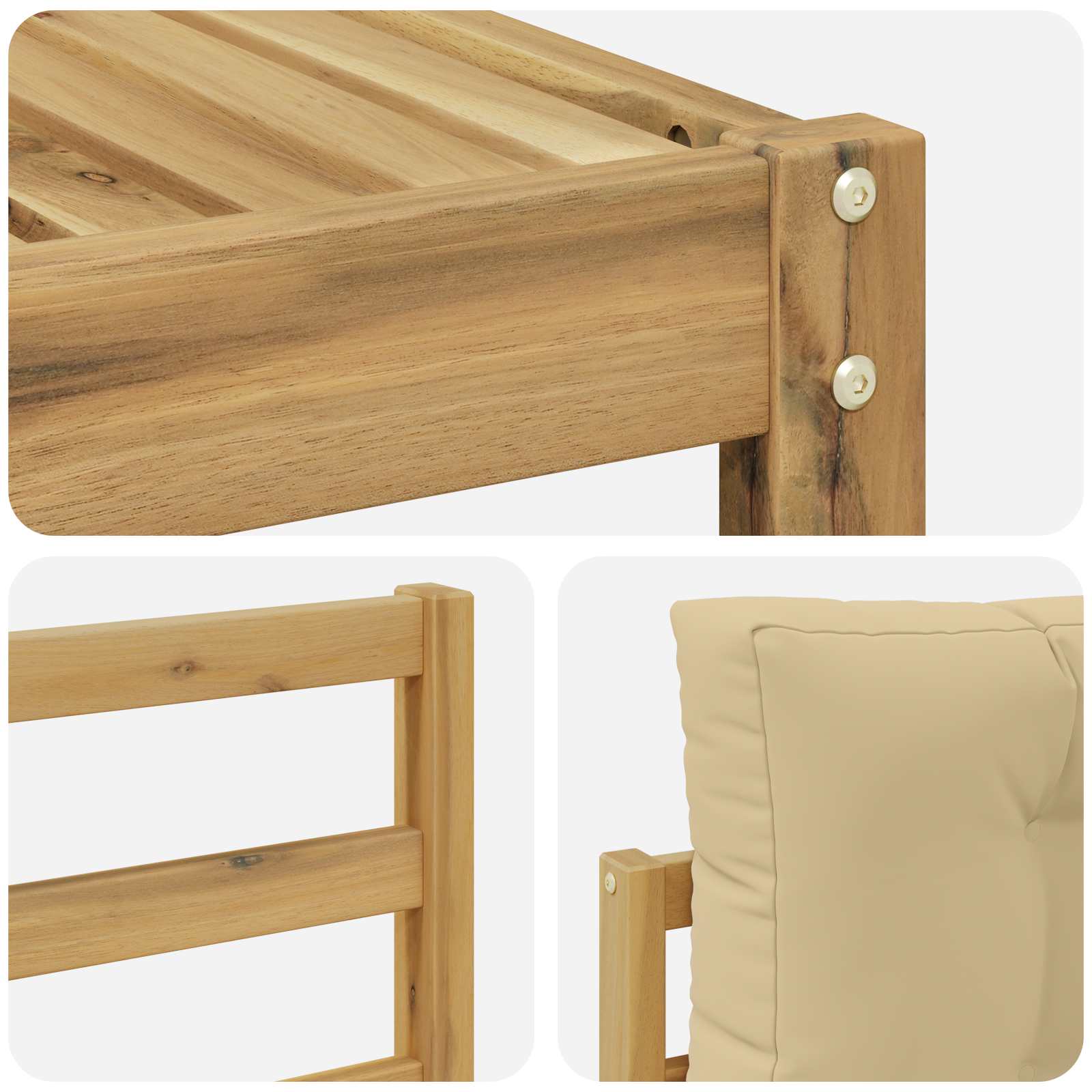 Set vanjskih sofa 5 pcs Bijela i bež 79 x 79 x 37 cm Poliester