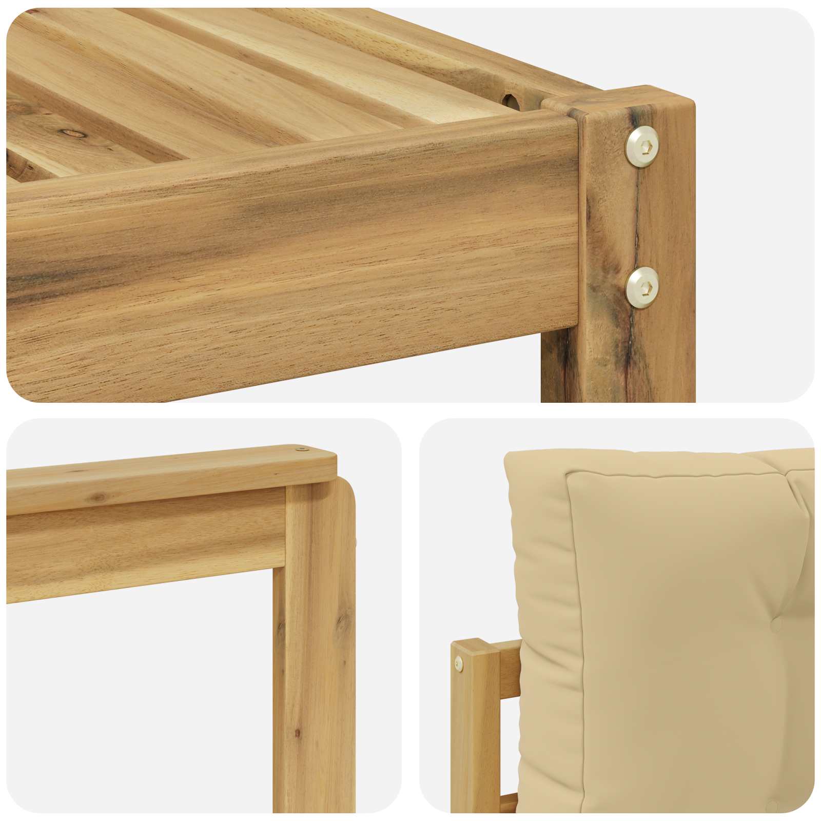 Set vanjskih sofa 5 pcs Bijela i bež 79 x 79 x 37 cm Poliester