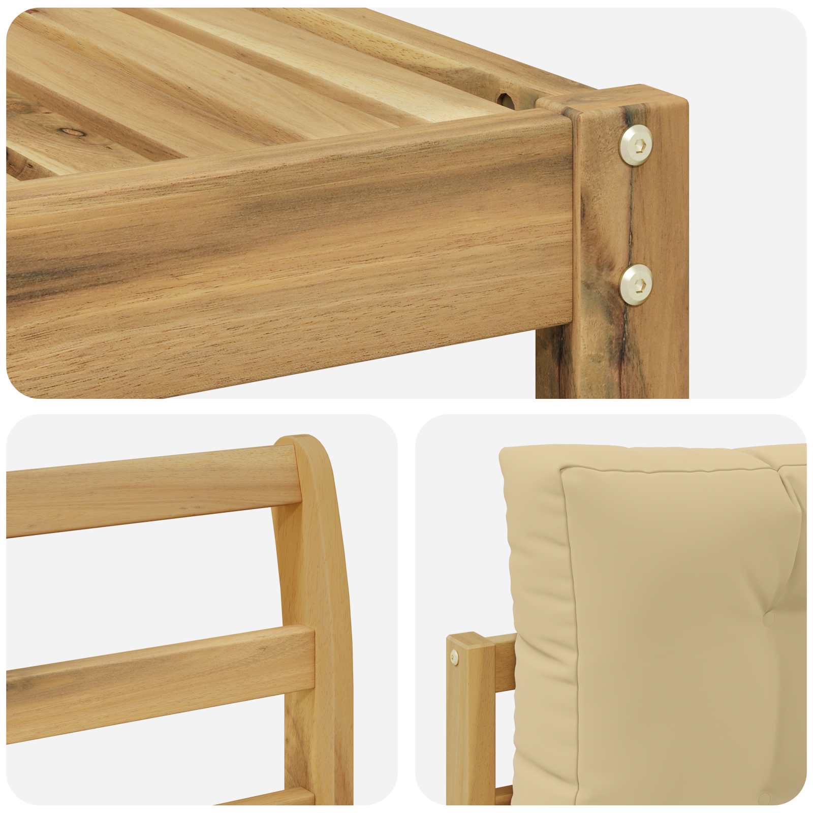 Set vanjskih sofa 5 pcs Bijela i bež 79 x 79 x 37 cm Poliester