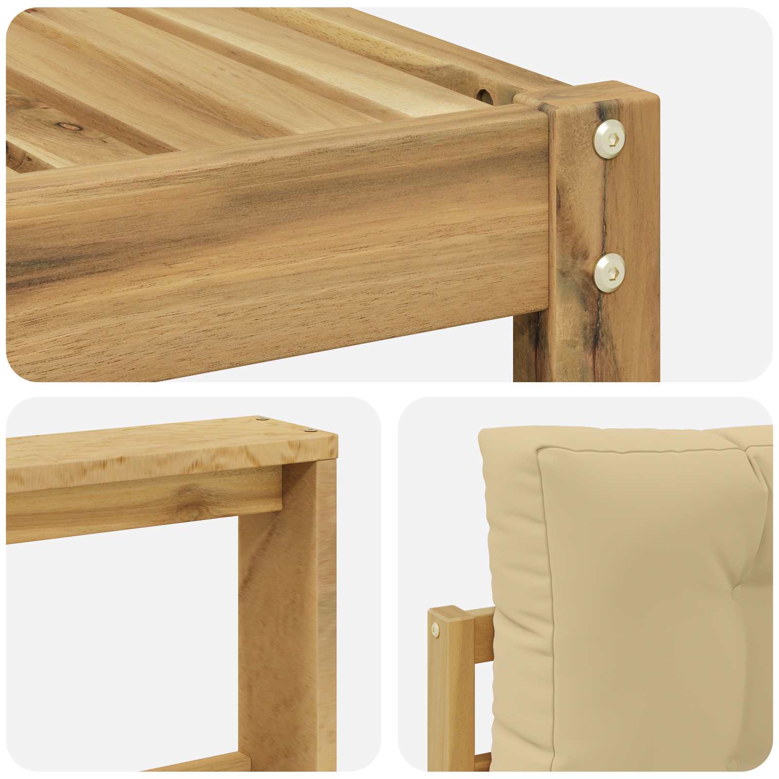Set vanjskih sofa 5 pcs Bijela i bež 79 x 79 x 37 cm Poliester