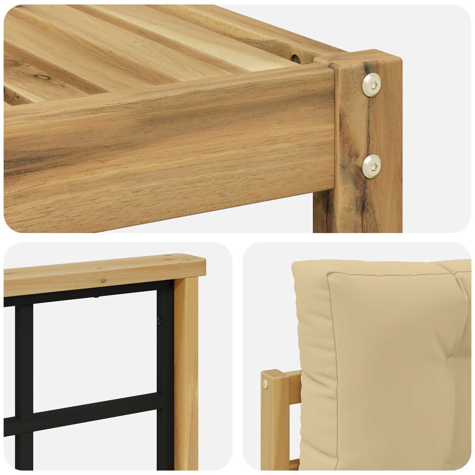 Set vanjskih sofa 5 pcs Bijela i bež 79 x 79 x 37 cm Poliester