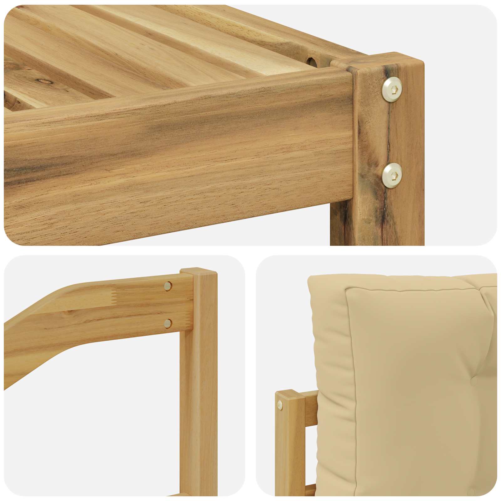 Set vanjskih sofa 5 pcs Bijela i bež 79 x 79 x 37 cm Poliester