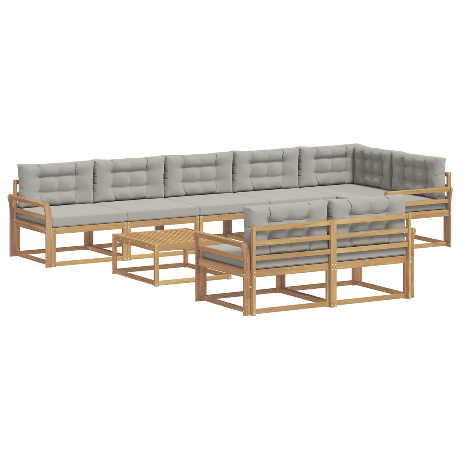 Set vanjskih sofa 9 pcs Bijela i svjetlosiva 79 x 79 x 37 cm