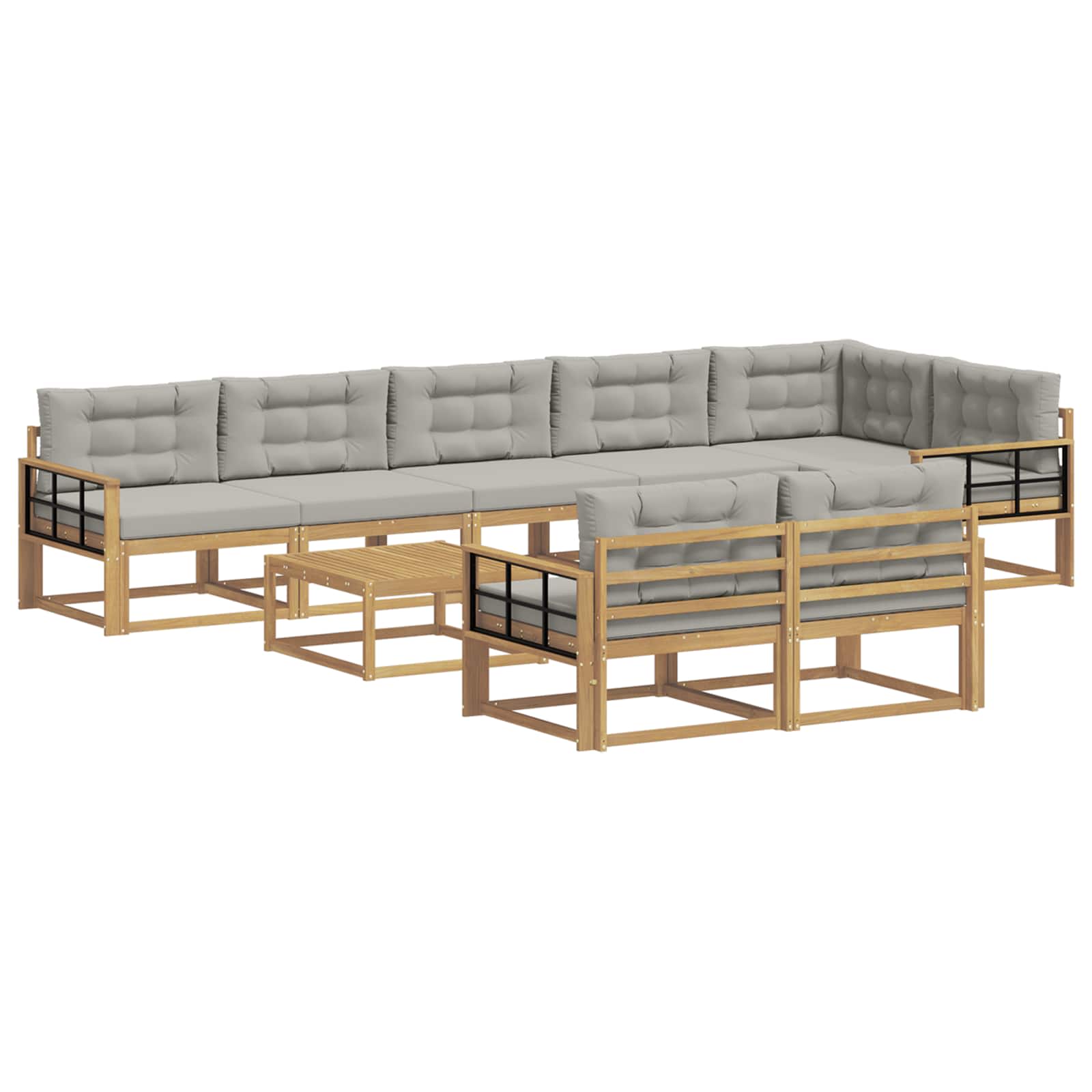 Set vanjskih sofa 9 pcs Bijela i svjetlosiva 79 x 79 x 37 cm